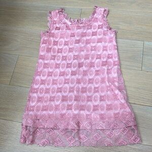Tocca pink lace sleeveless girls dress 4